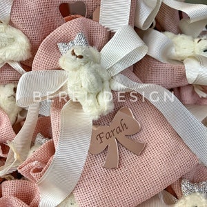 Teddy Bear Gift Bags, Pink Baby Shower Gift Bags, Candy Bags, Packaging Bags, Personalized Gift, Party Favors, Party Bags, Baby Welcome image 2