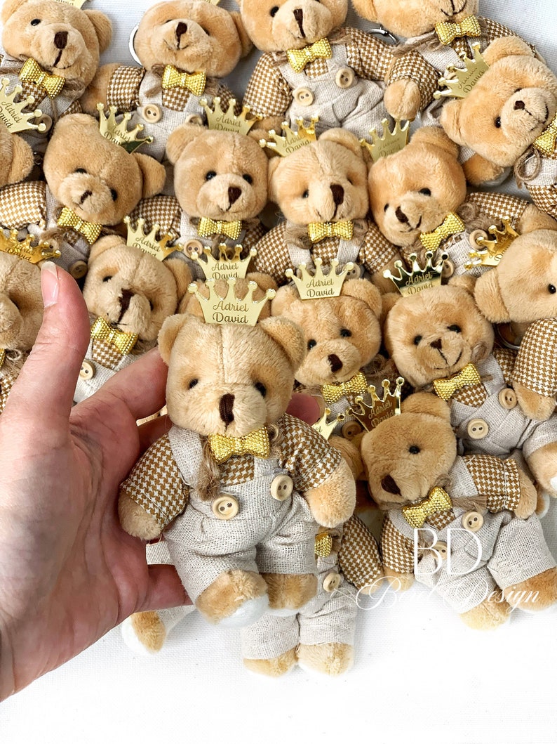 Custom Teddy Bear Baby Shower Favors Teddy Bear Keychain Etsy