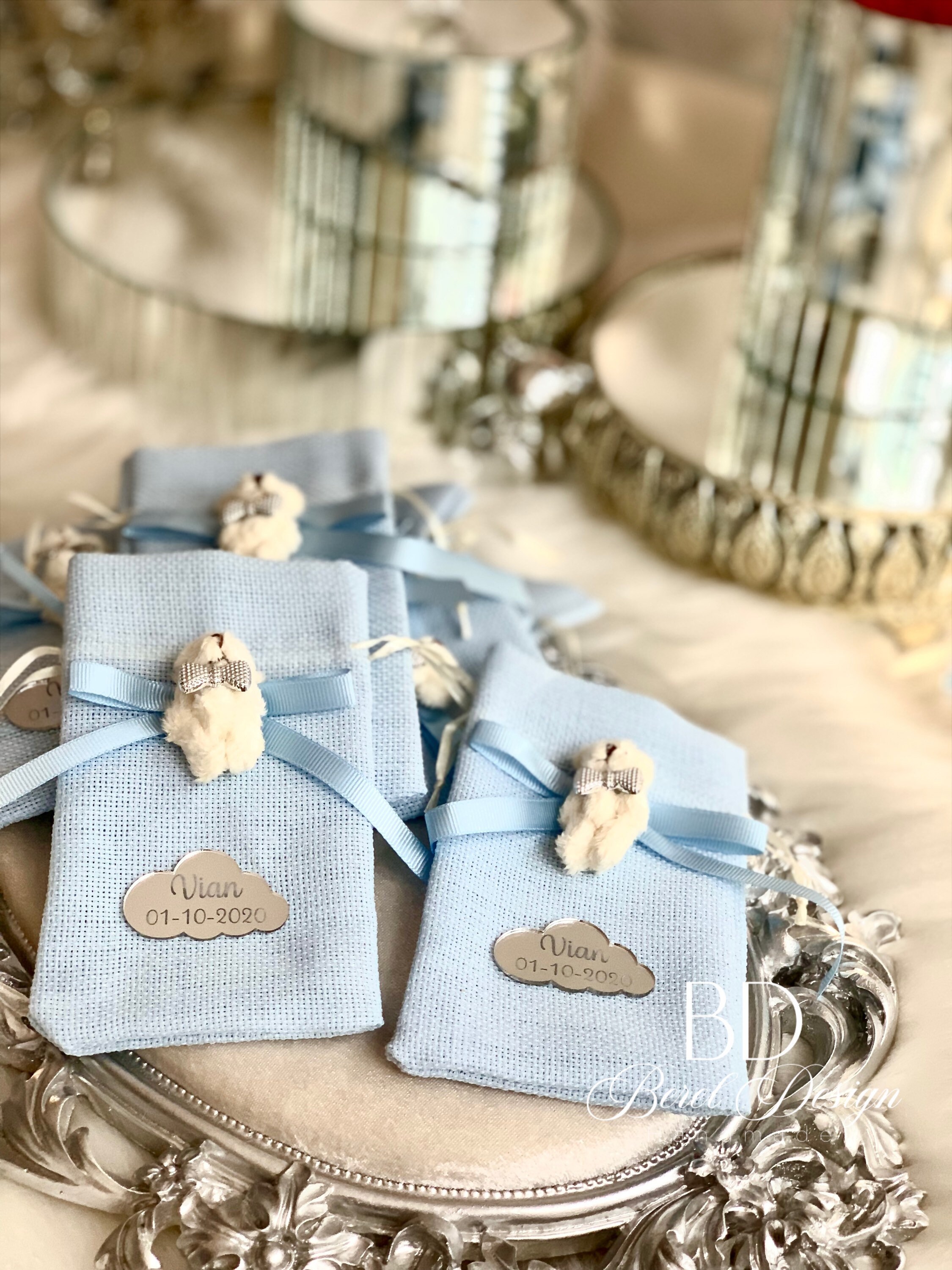 Dansydaisy 25-Pack "It's A Boy" Satin Drawstring Gift Bags - Baby Shower Favors, Gender Reveal Decor, 5.1x7.1 Inches - View #4