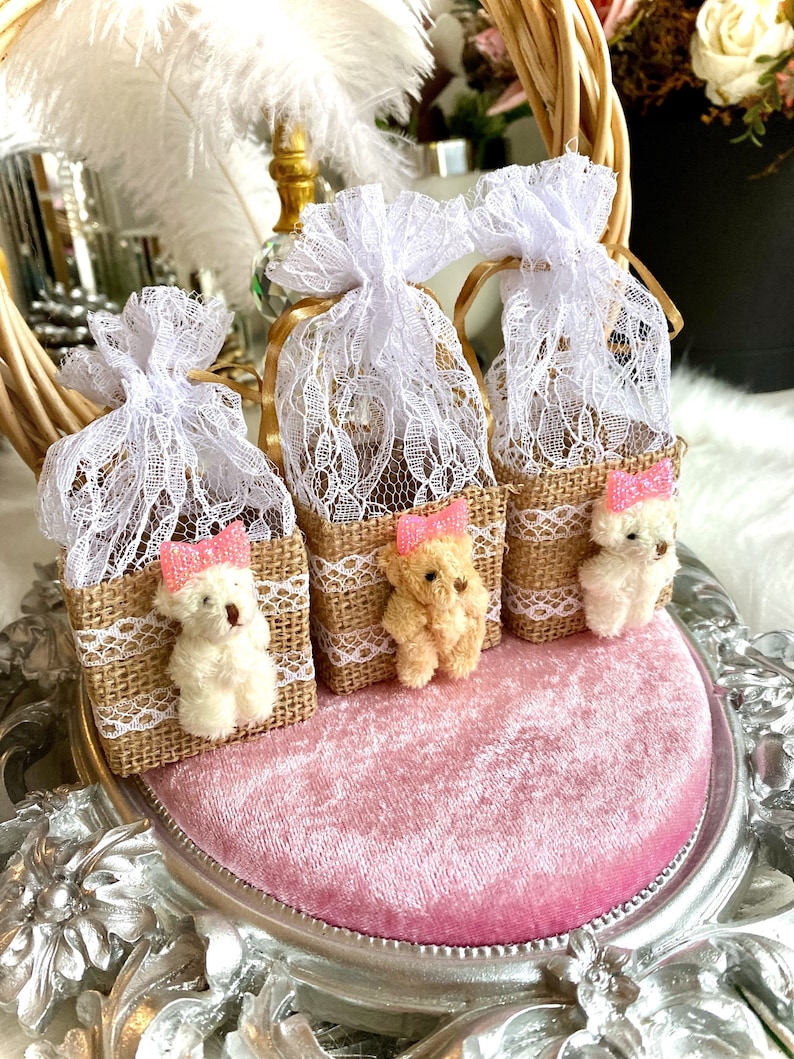 Teddy Bear Baby Shower Treat Box Birthday Party Treat Bag Etsy Canada