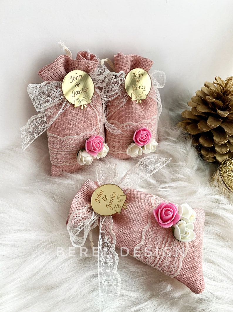 Custom Pink Sachet Bags Personalized Gifts Baby Shower Etsy