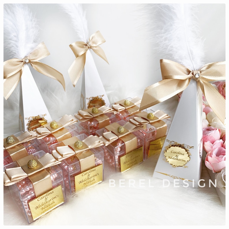 Mariage musulman Pearlbeads dor Tasbeeh et boîtes cadeaux Etsy