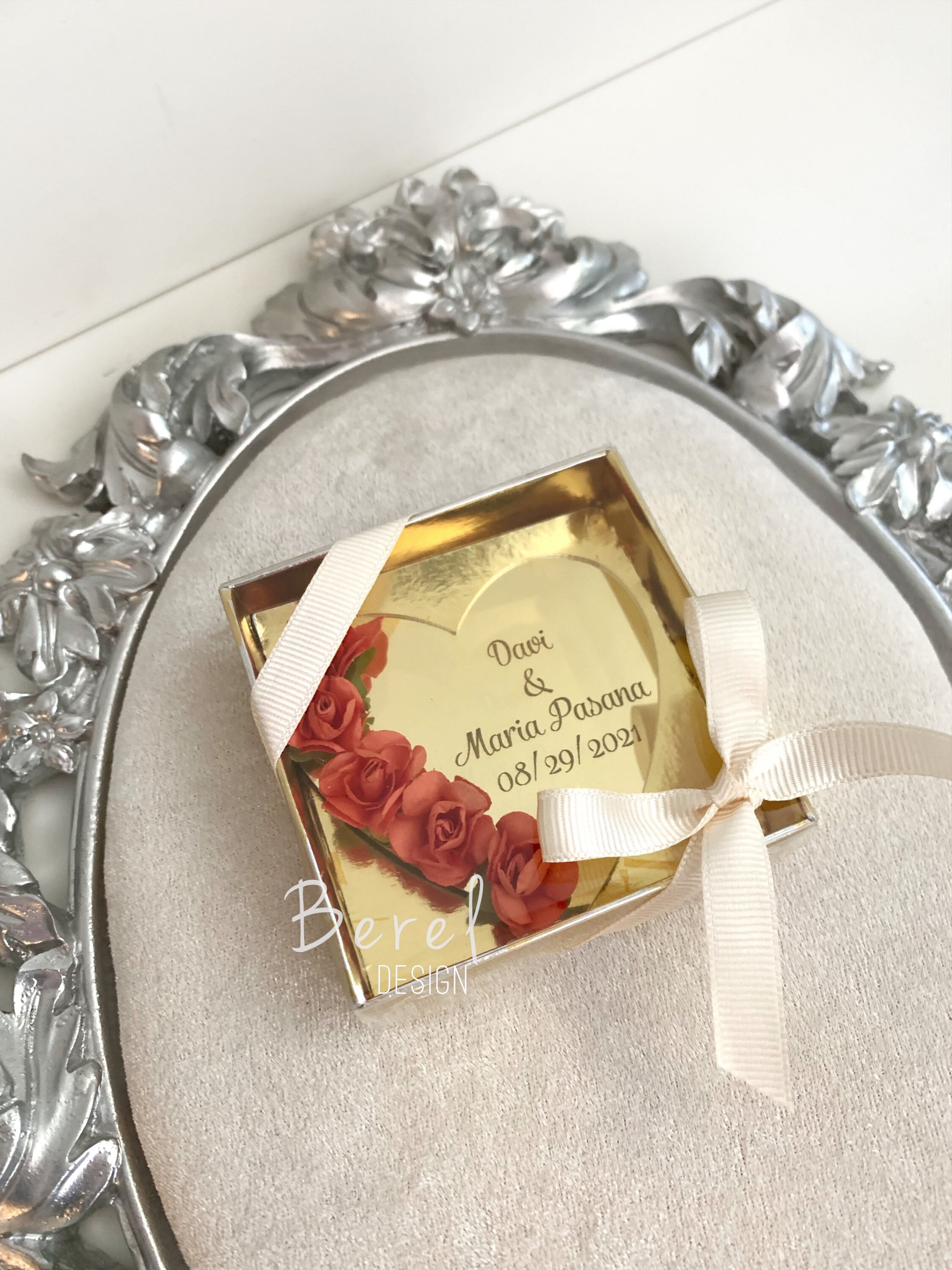 Heart Shape Wedding Acrylic Mirror Favors, Save the Date Magnet, Wedding Guest Gift, Valentines Day Gift, Personalized Gift, Wedding Gifts