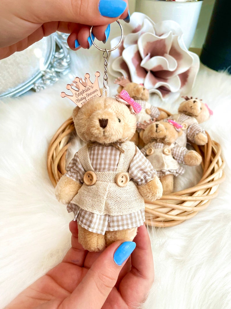 Custom Teddy Bear Keychain Personalized Gifts We Can Bearly Etsy