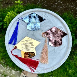 Imán de invitación de graduación personalizado, gorro de graduación, clase de 2024, regalos de graduación para ella, graduación universitaria, favores de fiesta de graduación