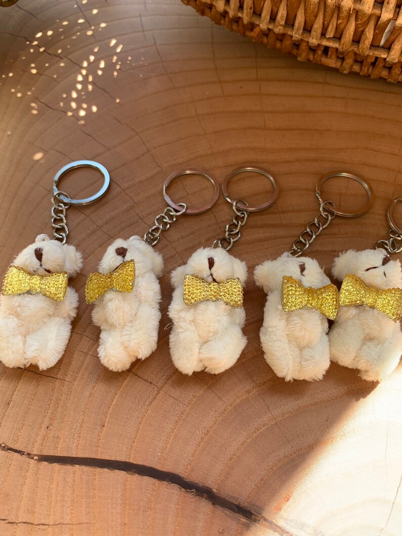 Decorated Teddy Bear Keychains Teddy Bear Keyring 10 pcs Etsy
