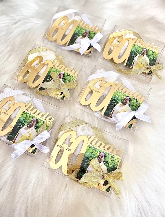 Custom Gold 60 Birthday Photo Magnet, Personalized Gift, 50 Birthday Favors, 40 Birthday, 30 Birthday, 20 Birthday, 70 Birthday, 90 Birthday