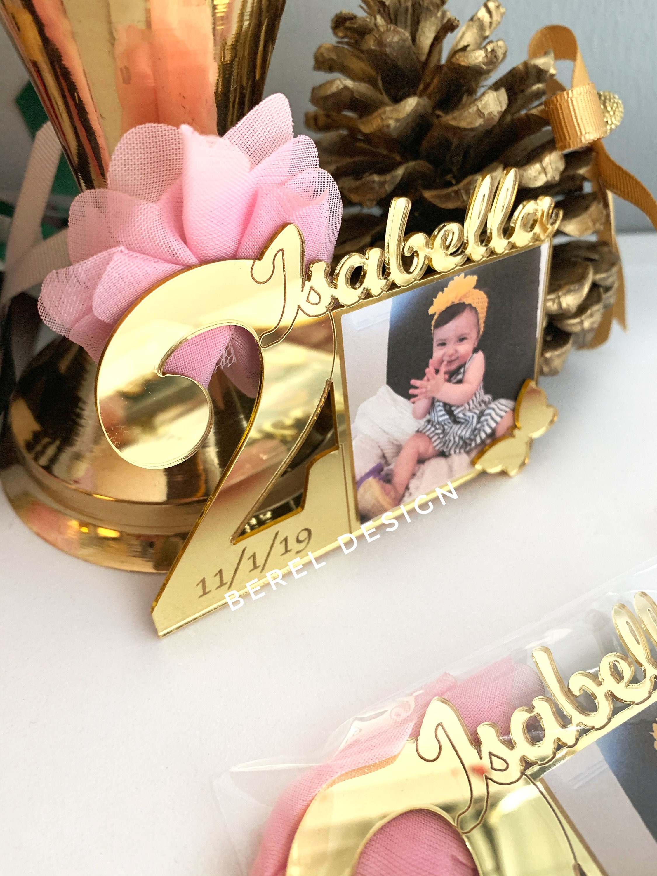 Custom 2nd Birthday Photo Magnet, Second Birthday Favors, Age  Birthday Photo Favors, Picture Frames, 2 Year Old Birthday Party Gifts