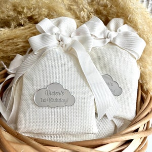 Custom Cloud Theme White Gift Bags, Cloud Party Gift Bag, Cloud Baby Shower Favors, Personalized Pouch, Gift Pouches, Gift, Baby Shower Bag