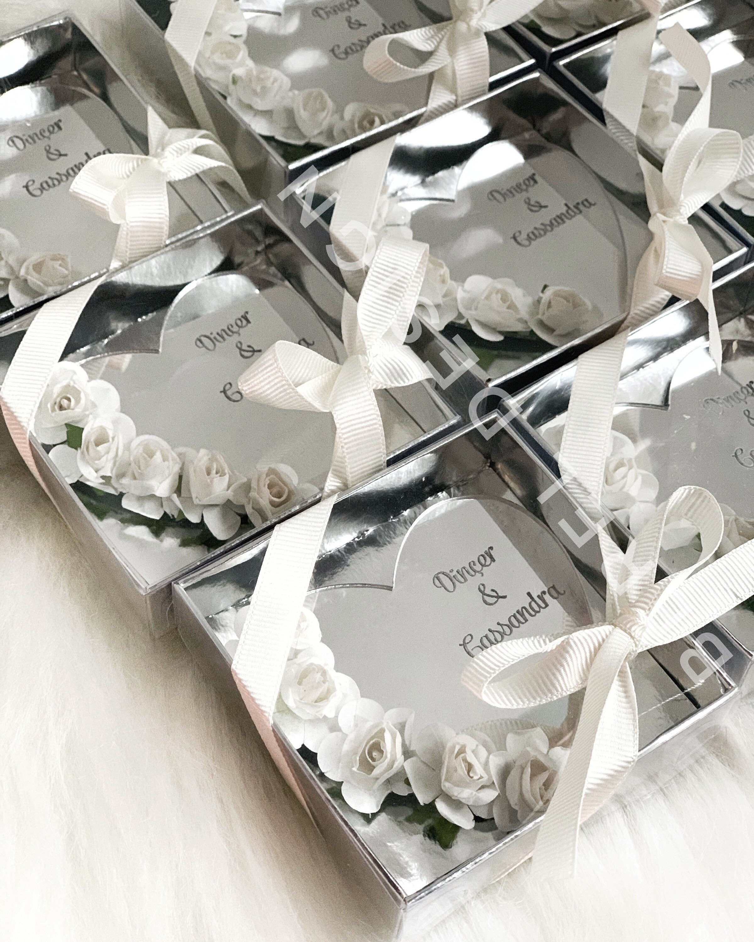 Heart Shape Wedding Acrylic Mirror Favors, Save the Date Magnet, Wedding Guest Gift, Valentines Day Gift, Personalized Gift, Wedding Gifts