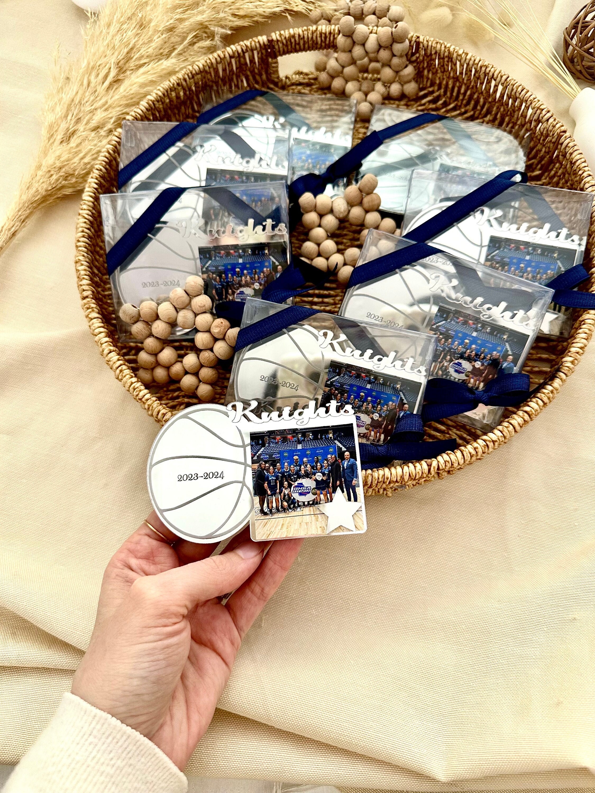 Custom Basketball Photo Magnet | Basketball Game Team Gift | Sports Gifts for Him | Basketball Photo Frame | Basketball Party Favors