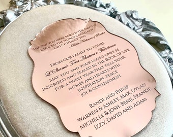 Wedding Gift, Wedding Invitations, Personalized Gift, Acrylic Mirror Invitation, Sweet 16, Wedding Invitation, Wedding Gift Card