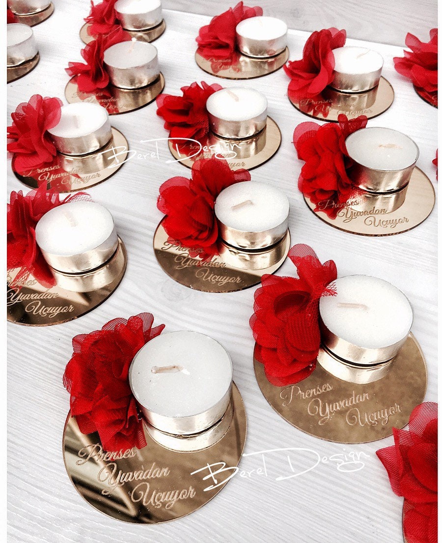 Flowery Wedding Candles, Henna Gifts, Bridal Shower Gifts, Party Favors, Wedding Guest Gifts, Henna Favors, Birthday Party Favors, Sweet 16