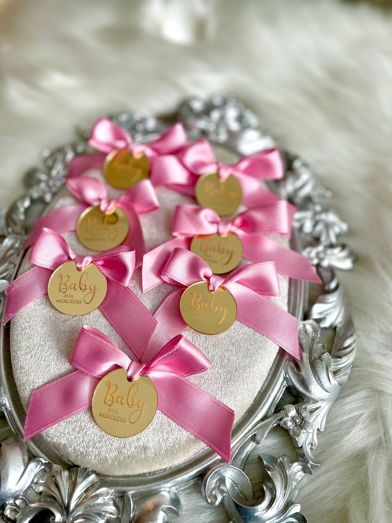 Gold Acrylic Mirror Tag, Wedding Name Tag, Thank you Label, Save the Date Tag, Valentines Day Tag, Reception Token, Luxury Tag, Cake Charm image 3