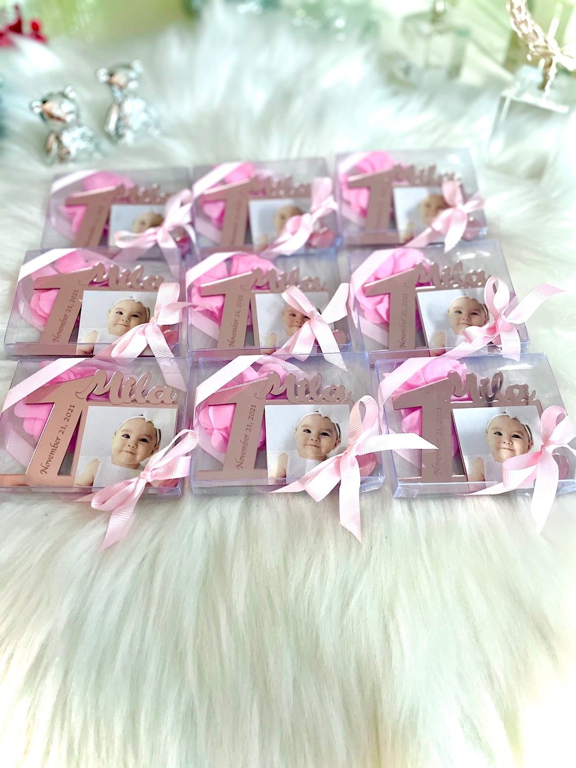 Custom Birthday Photo Favors 1st Birthday Favors 10pcs Etsy