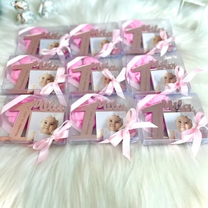 1st Birthday Favors, Custom Birthday Photo Favors, 10pcs, Photo Favors, Picture Frames, First Birthday Party Gifts, 1st Birthday Theme Gifts image 6