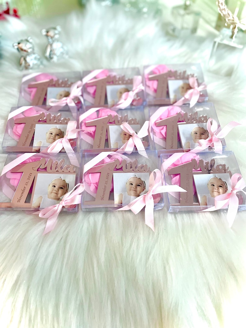 1st Birthday Favors, Custom Birthday Photo Favors, 10pcs, Photo Favors, Picture Frames, First Birthday Party Gifts, 1st Birthday Theme Gifts image 6