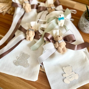 Large Teddy Bear Gift Bags, Teddy Bear Baby Boy Shower, Teddy Bear Birthday, Teddy Bear Treat Bag, Personalized Favors, Thank You Beary Much