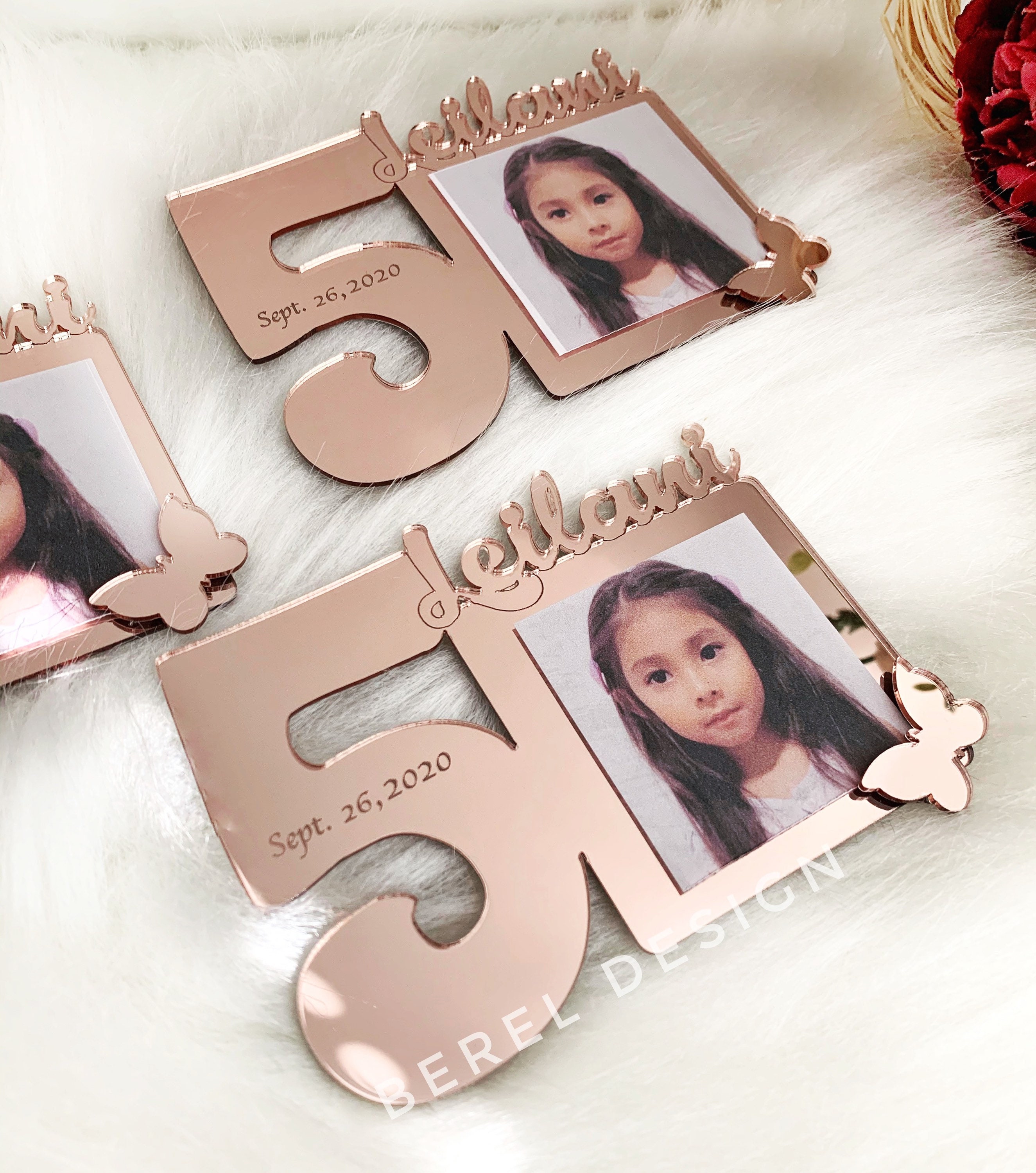 5th Birthday Favors, Fifth Birthday Party Favors, Age 5 Picture Frames, Photograph Favors, Custom Photo Favors, Birthday Frame, Age Frames