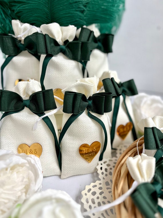 Somwell 100 Sacchetti Di Carta Verde A Righe, 25,4x35,6 Cm, Ecologici E Alimentari, Per Confezioni Regalo, Feste, Bomboniere, Pick N Mix, Negozi