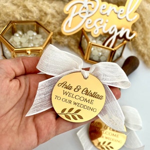 Etiqueta para guardar la fecha, etiqueta de espejo de boda de lujo, etiqueta para el día de San Valentín, regalo personalizado, etiqueta personalizada, etiqueta de boda de lujo, ficha de recepción,