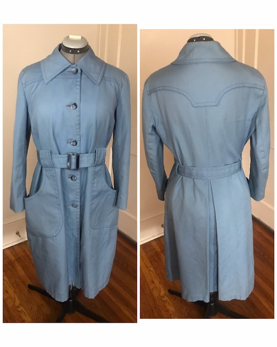 Vintage Light Blue London Fog Trench Coat