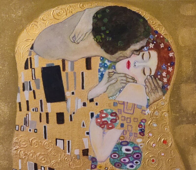 The Kiss - Gustav Klimt, Oil Painting on Canvas 22"x28" Reproduction ...