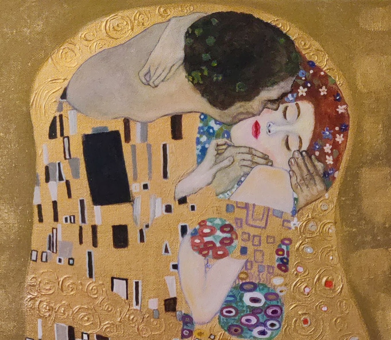 The Kiss - Gustav Klimt, Oil Painting on Canvas 22"x28" Reproduction ...