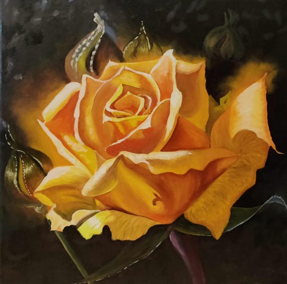 アールビバン　版画　鈴平　yellow Rose アールビバン版画鈴平yellow Rose