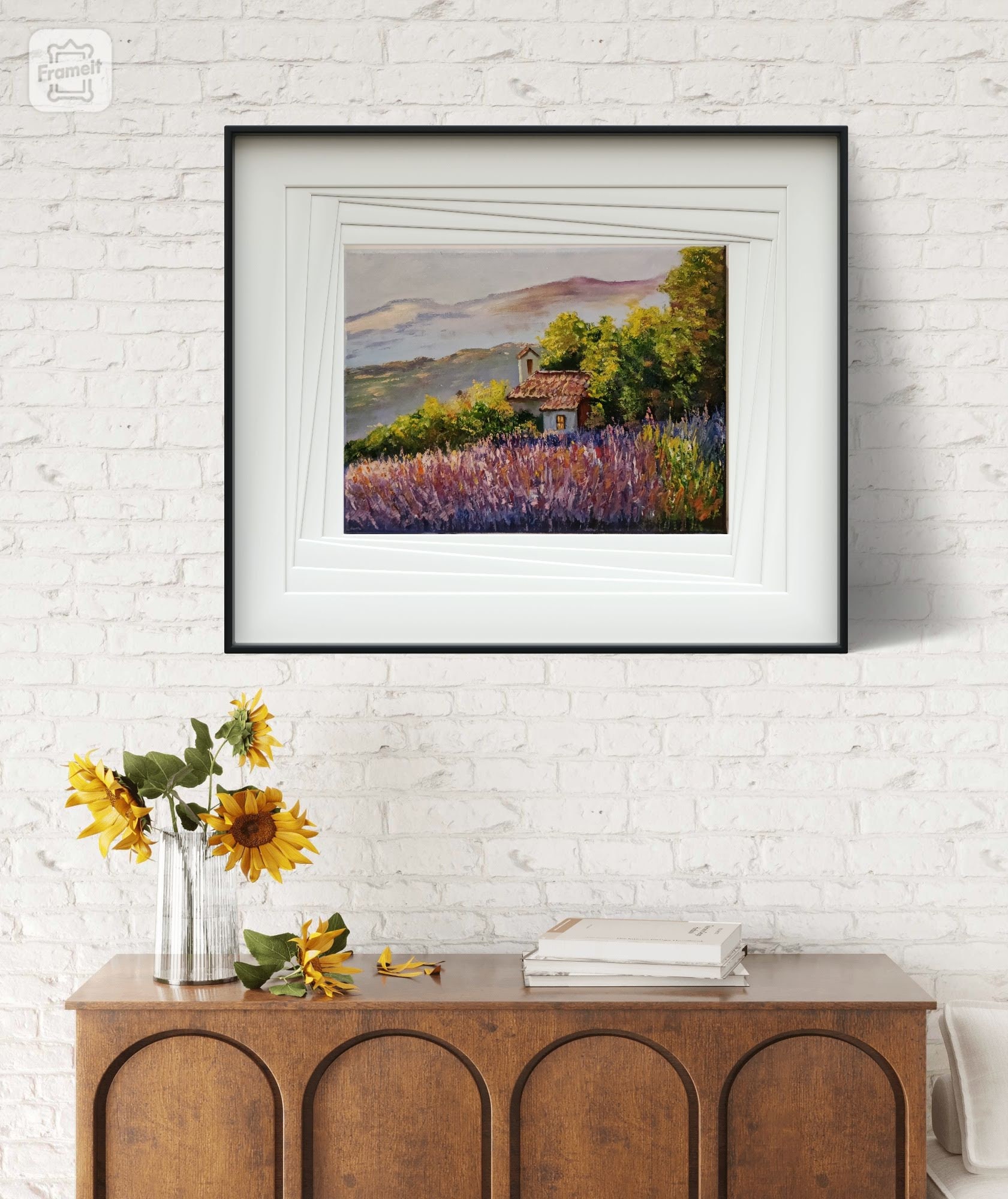 Lavender Field Original Oil Painting Landscape Impasto Oil Art on ...