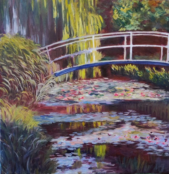 Water Lilies and Japanese Bridge . Inspired by Claude Monet. Oil
