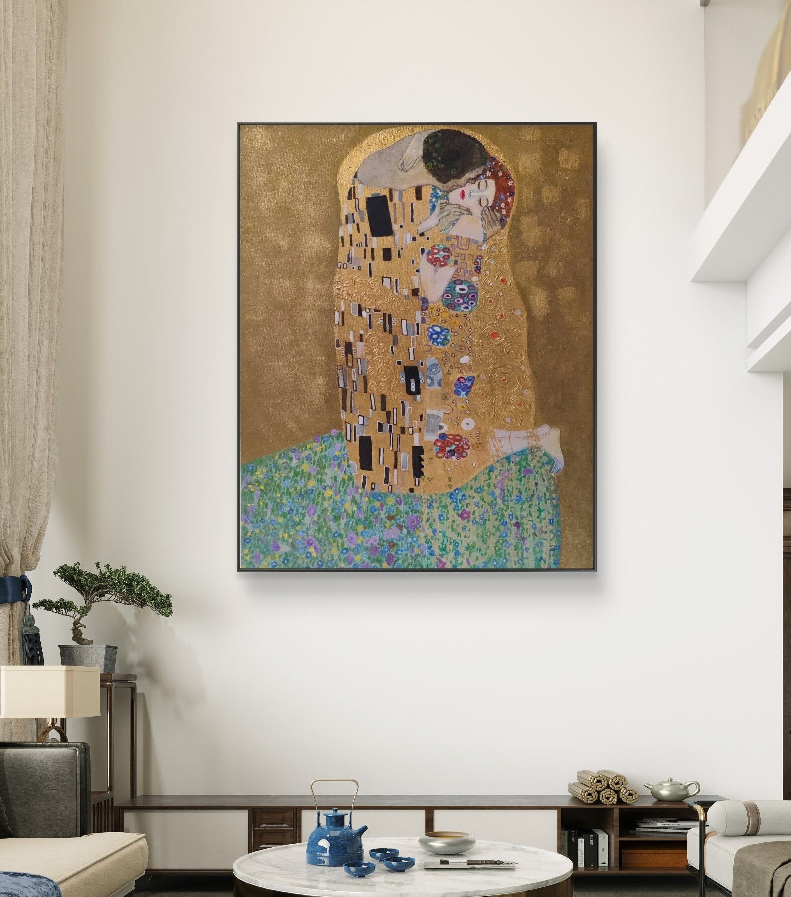 The Kiss - Gustav Klimt, Oil Painting on Canvas 22"x28" Reproduction ...