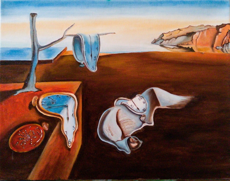 Salvador Dali Oil Painting Based on the Persistence of Memory Melting ...