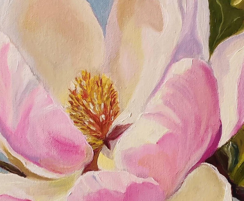 Magnolia Oil Painting on Canvas 12"x16" Home Decor Wall Art Mother's ...