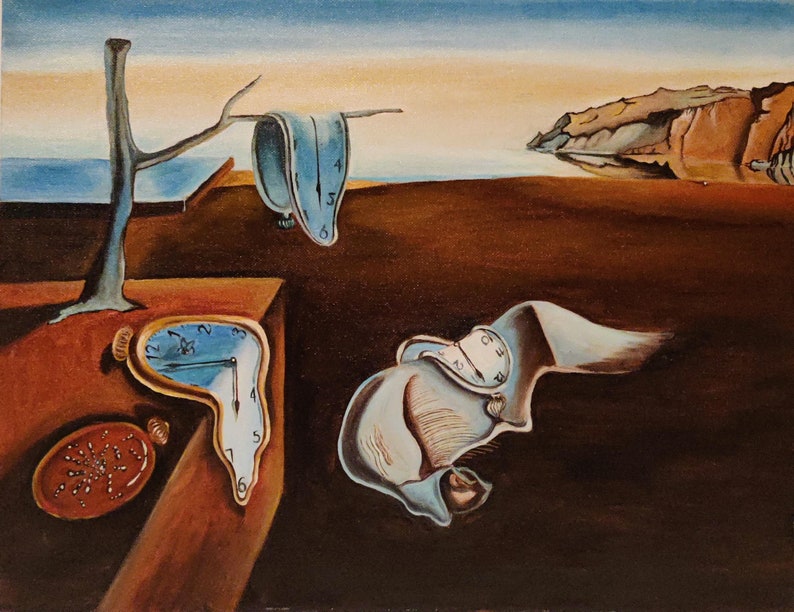 Salvador Dali Oil Painting Based on the Persistence of Memory Famous