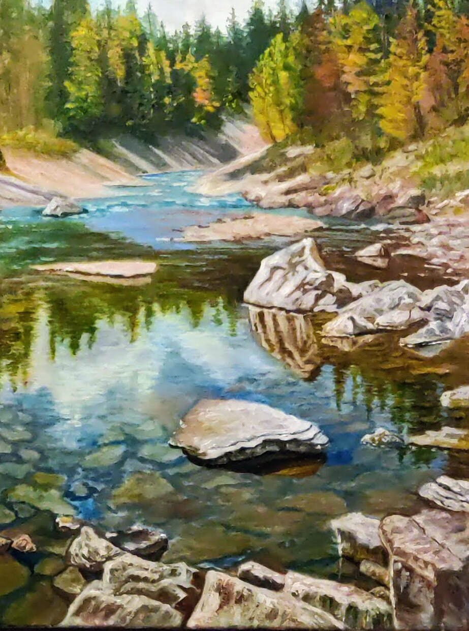 Cristal River. Original Oil Painting on Canvas 16"x20". Mountain ...