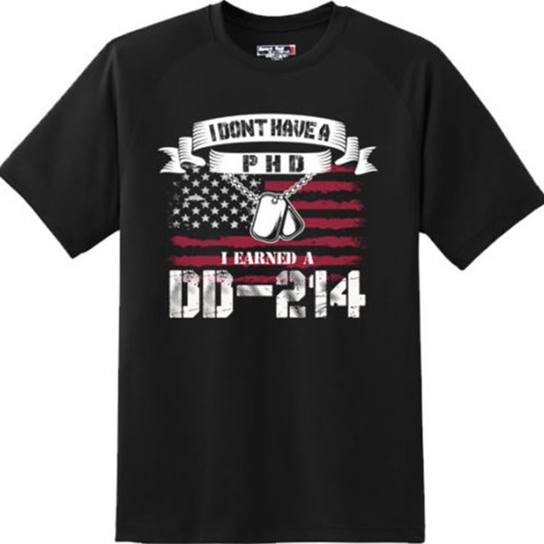 I Earned DD-214 Veteran America Freedom T Shirt New Graphic Tee