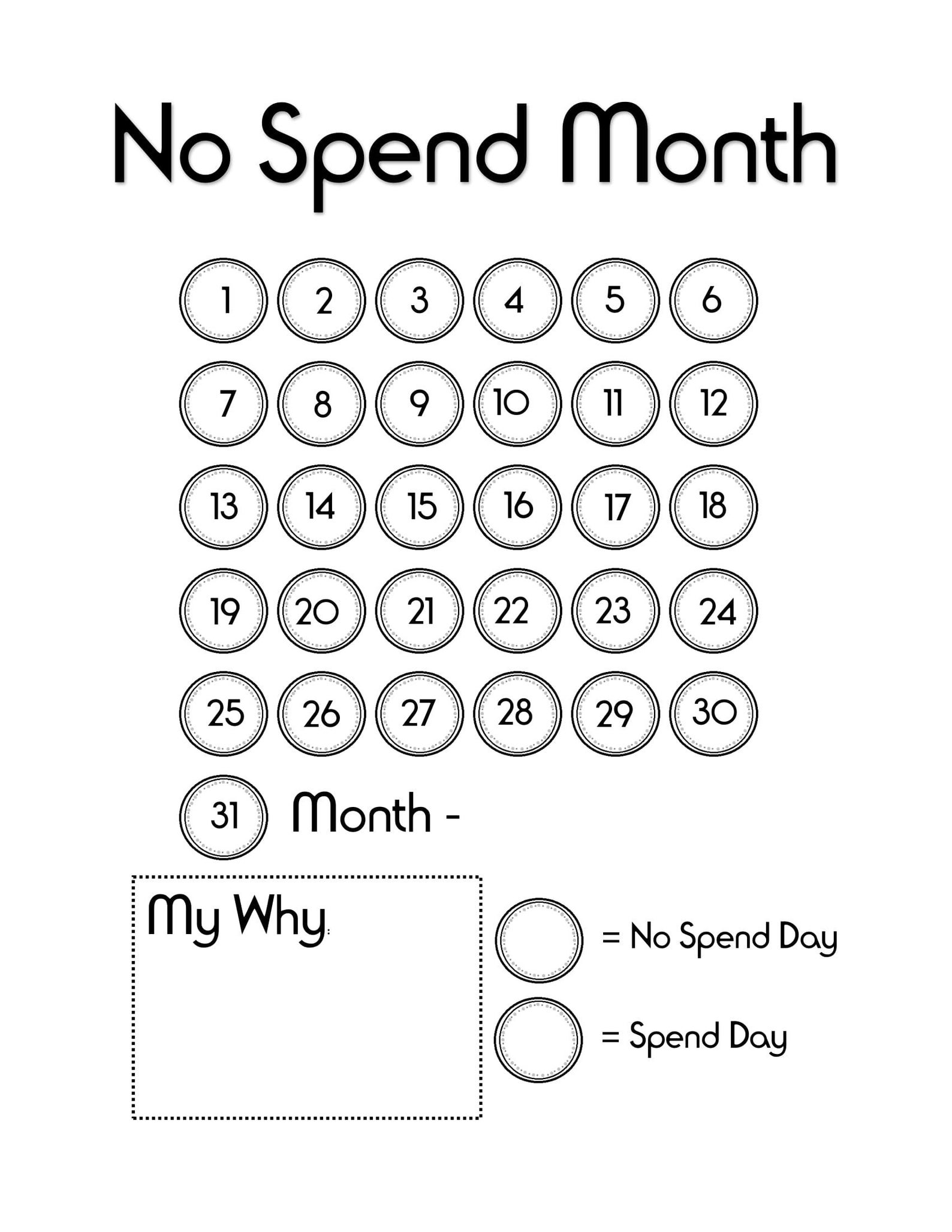 No Spend Month Tracker DIGITAL DOWNLOAD PRINTABLE Bullet Etsy No Spend Month Tracker DIGITAL DOWNLOAD PRINTABLE Bullet Etsy