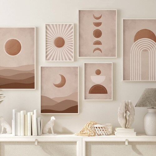 Boho Printable Wall Art Set of 3 Mid Century Modern Wall Art Etsy