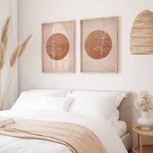 Set Boho-Drucke, botanische Drucke, Boho Wand-Kunst, Terrakotta-Dekor, Boho-Wand-Dekor, moderne Wandkunst, Galeriewand-Set, Terrakotta-Wandkunst