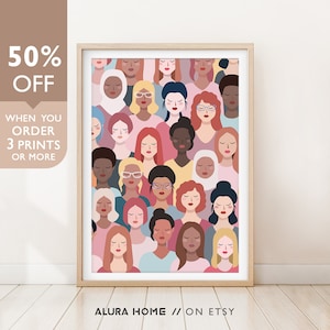 Feminist Poster, Feminist Nursery Art, Feminist Wall Art, Feminism Art Print, Strong Female Art, Empowered Women Print, Girl Nursery Room