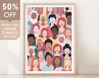 Feminist Poster, Feminist Nursery Art, Feminist Wall Art, Feminism Art Print, Strong Female Art, Empowered Women Print, Girl Nursery Room