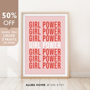 Girl Power Print, Feminist Poster, Girl Nursery Wall Art, Girl Power Art, Strong Women Poster, Girl Room Decor, Women Empowerment Wall Art