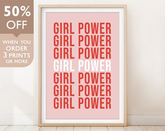 Girl Power Print, Feminist Poster, Girl Nursery Wall Art, Girl Power Art, Strong Women Poster, Girl Room Decor, Women Empowerment Wall Art