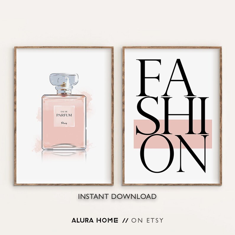 Set Fashion Prints Fashion Wall Art Dressing Room Decor Etsy