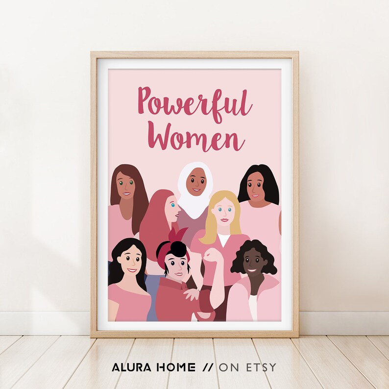 Set of 5 Feminist Prints Feminist Nursery Art Posters Girl Etsy