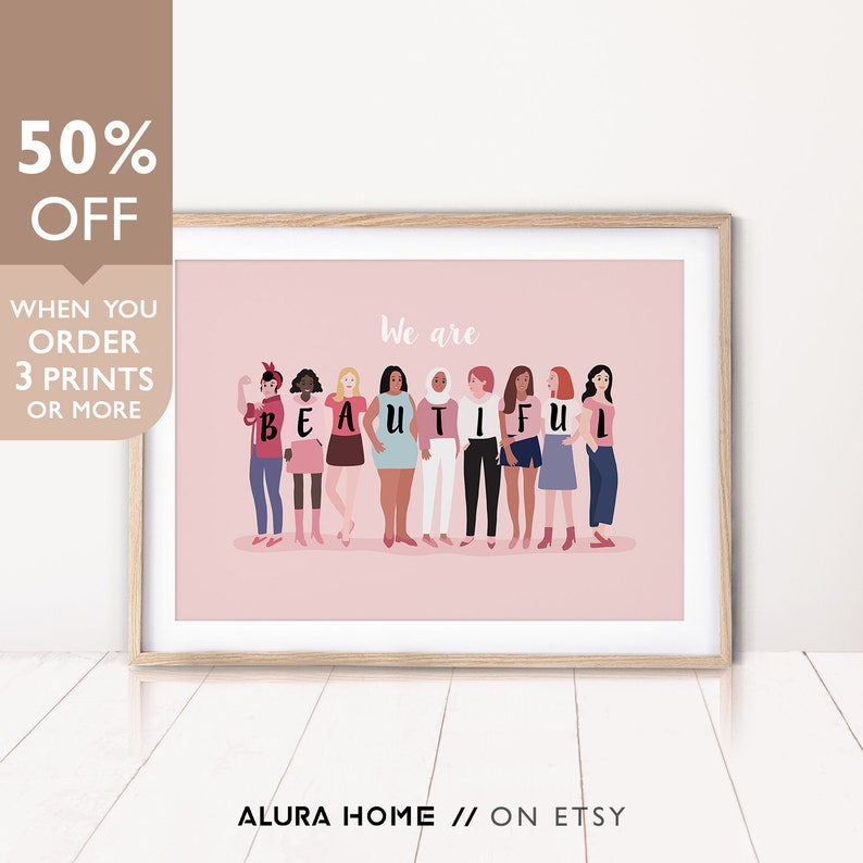 Feminist Wall Art Feminist Poster Feminist Nursery Art Feminist Nursery Decor Girls Support Girls Print Art Illustration Feminist