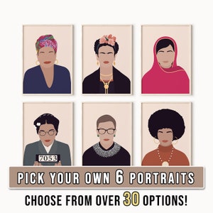 Powerful Women Prints, Influential Women in History, Feminist Poster, Women Empowerment Wall Art, Feminist Icon, Inspirational Art for Girls