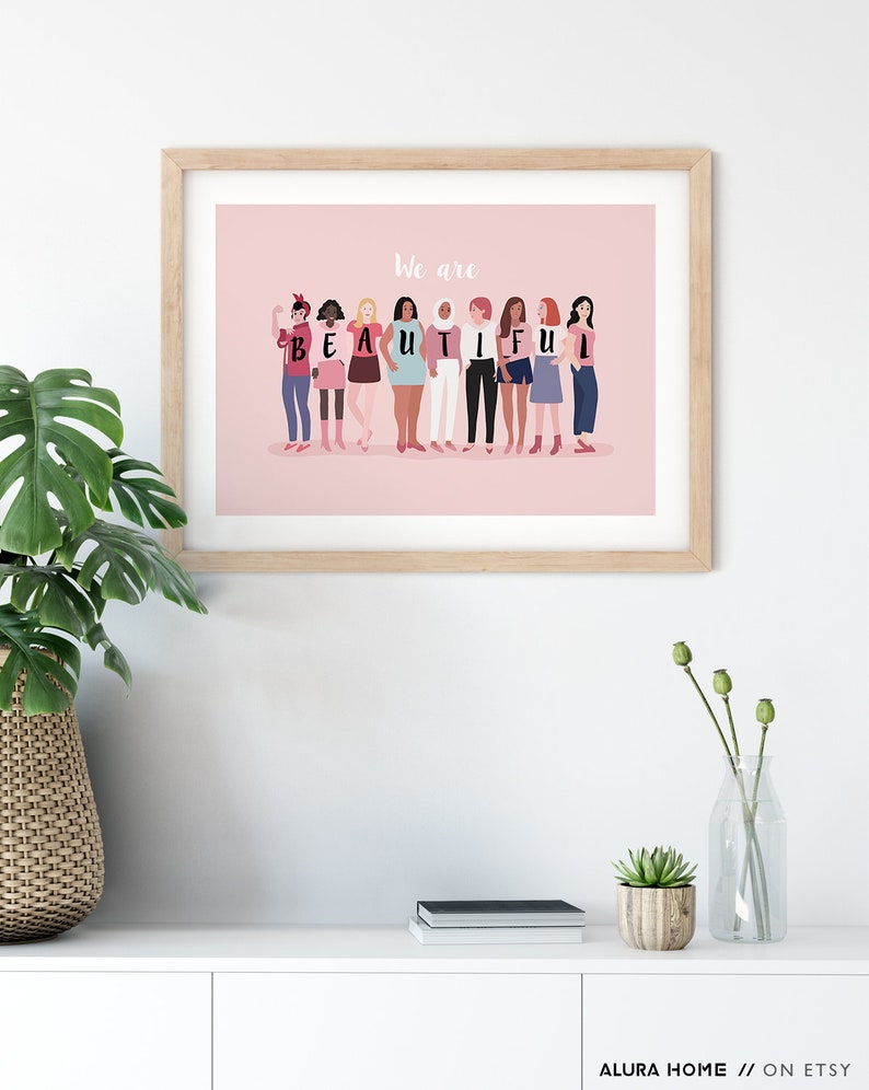 Feminist Wall Art Feminist Poster Feminist Nursery Art Feminist Nursery Decor Girls Support Girls Print Art Illustration Feminist
