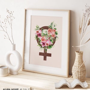 Feminist Poster, Strong Women Art, Feminist Sign, Girl Nursery Wall Decor, Feminist Wall Art, Female Symbol, Feminist Nursery Art, Feminism